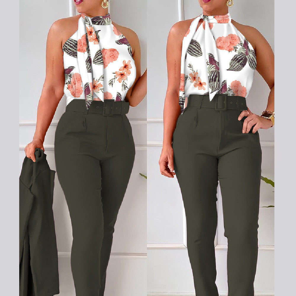 Women's Floral Vest Suit